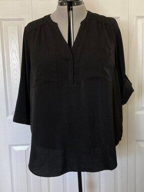 Black Satin Torrid Harper 3/4 Sleeve Size 3